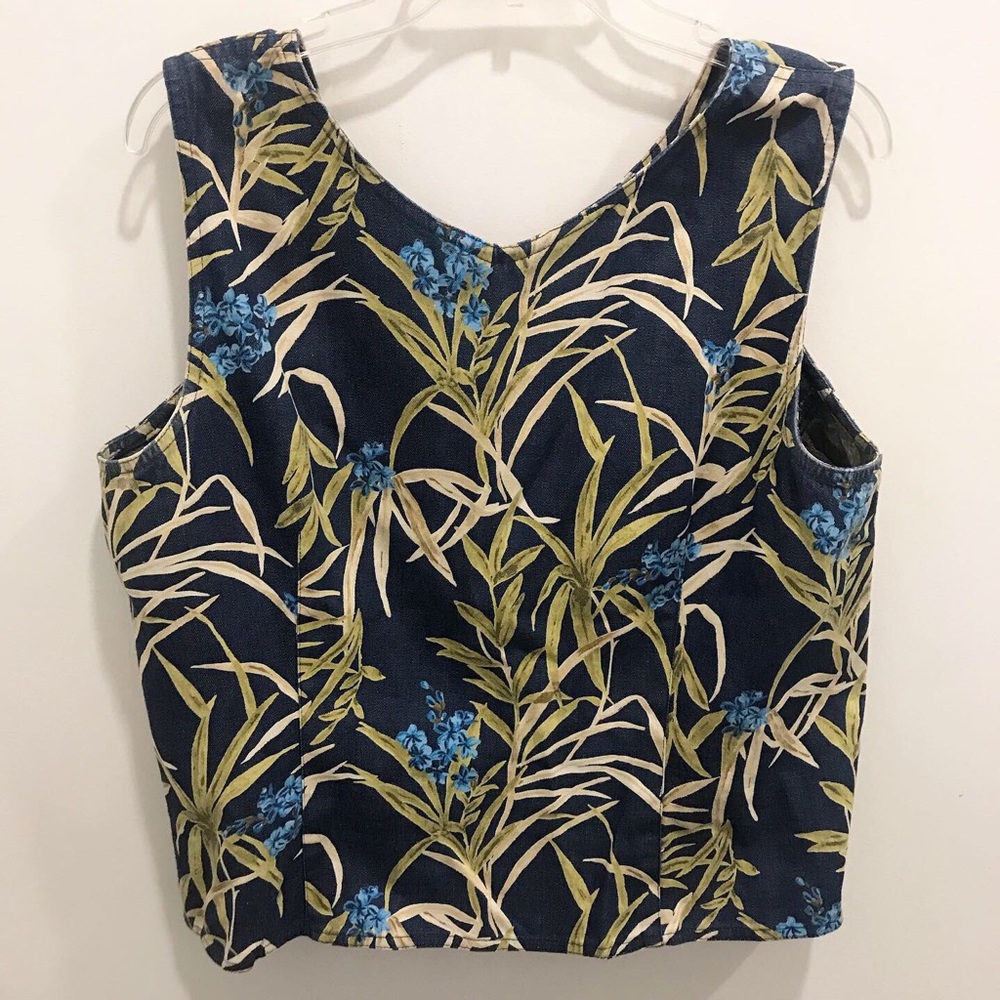 Vintage 90s Tropical Floral Two Piece Set - Picture 2 of 6